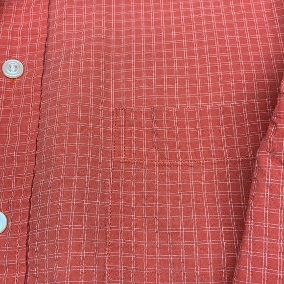 Eddie Bauer 100% Cotton Short Sleeve Button Down Shirt Large Tall Colour Salmon - Picture 6 of 10